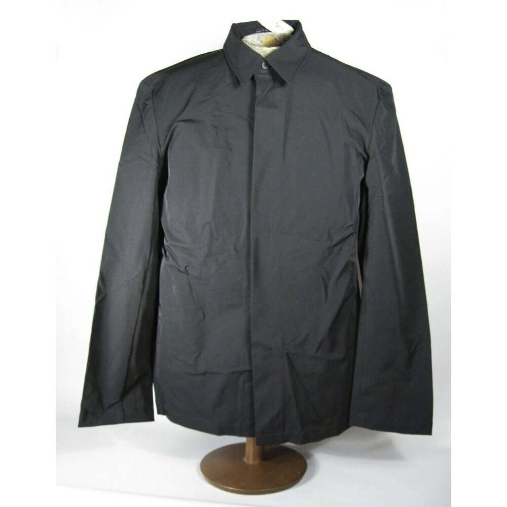BCBGMAXAZRIA Men Top Coat XL Extra Large Black Long Sleeve Polyamide Jacket
